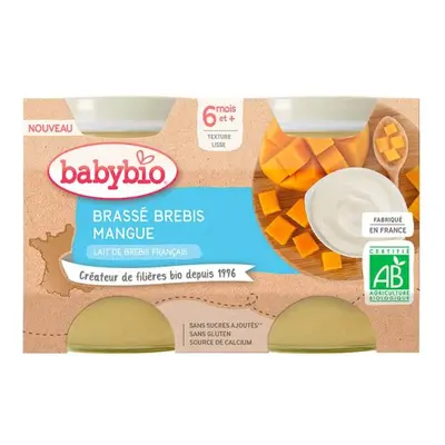 BABYBIO Brassé z ovčího mléka mango 2x130 g