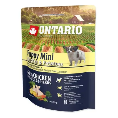 Krmivo Ontario Puppy Mini Chicken & Potatoes 0,75kg