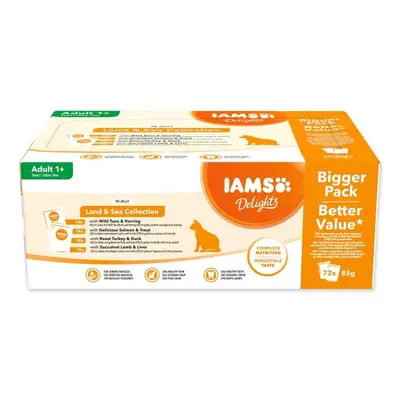 Kapsička Iams Delights mořské a suchozem.maso v želé multipack 6120g