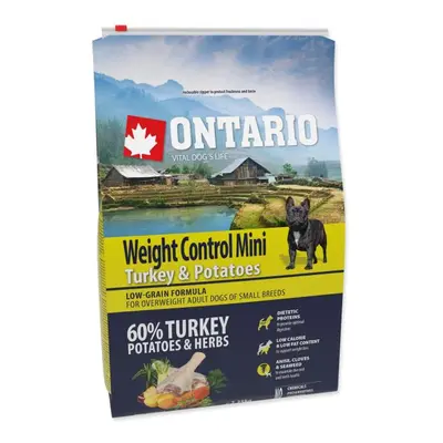 Krmivo Ontario Mini Weight Control Turkey & Potatoes 2,25kg