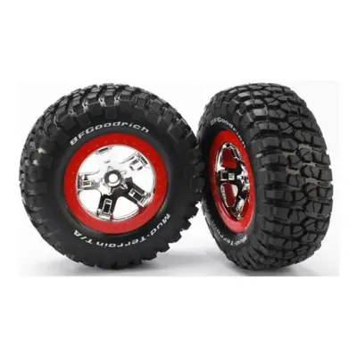 Traxxas kolo 2.2/3.0", disk SCT stříbrný-červený, pneu KM2 (2)