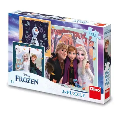 Puzzle Frozen: Radostný podzim 3x55 dílků