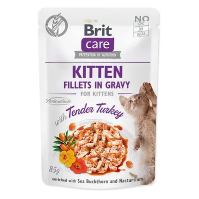 Kapsička Brit Care Cat Kitten krůta, filety v omáčce 85g