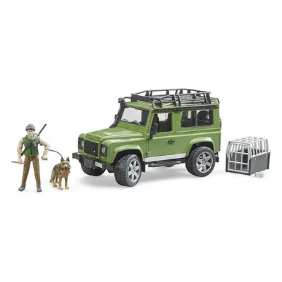 Bruder 02587 Land Rover Defender, figurka myslivce a psa