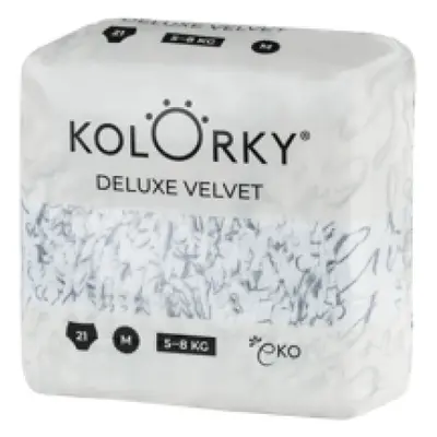 KOLORKY DELUXE VELVET Pleny jednorázové eko se sametovým povrchem M (5-8 kg) 21 ks