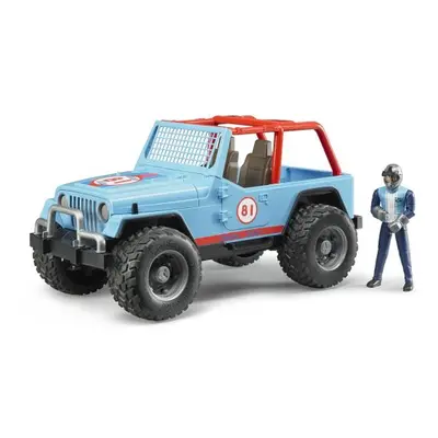 BRUDER 02541 Jeep WRANGLER Cross Country modrý s figurkou jezdce