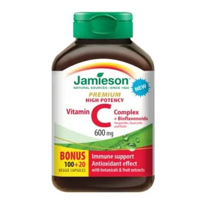 Jamieson Vitamin C PREMIUM s bioflavonoidy 600mg 120 vegetariánských kapslí