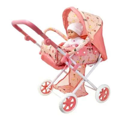 Dolls World Luxusní skládací kočárek pro panenky 46 cm s odnímatelnou korbičkou