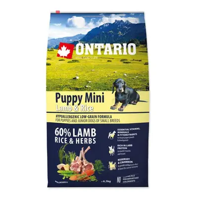 Krmivo Ontario Puppy Mini Lamb & Rice 6,5kg