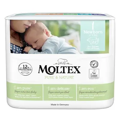 MOLTEX Pure&Nature Plenky jednorázové 1 Newborn (2-4 kg) 22 ks