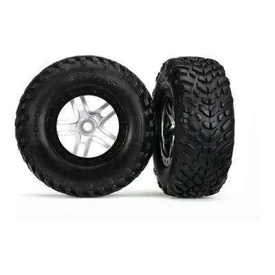 Traxxas kolo 2.2/3.0", disk SCT Split-Spoke stříbrný-černý, pneu SCT S1 (2)