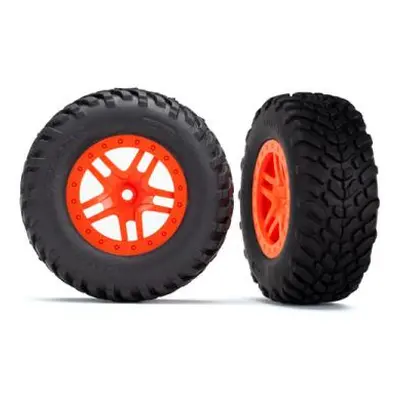 Traxxas kolo 2.2/3.0", disk SCT Split-Spoke oranžový, pneu SCT (2)