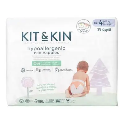 KIT & KIN eko pleny, velikost 4 (34 ks), 9-14 kg