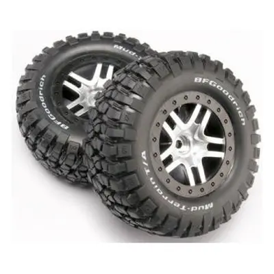 Traxxas kolo 2.2/3.0", disk SCT Split-Spoke saténový-černý, pneu KM2 (2) (2WD přední)