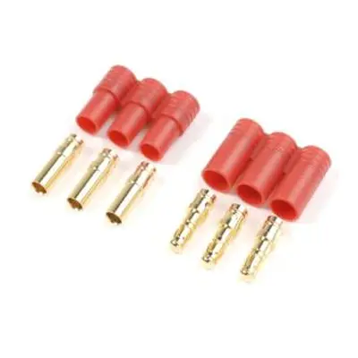 Konektor zlacený 3.5mm 3-pin plastové pouzdro (1 pár)