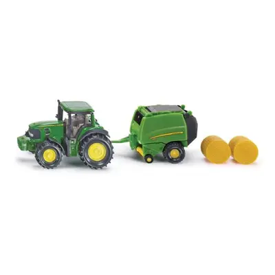 Siku Blister - John Deere traktor s balíkovačkou