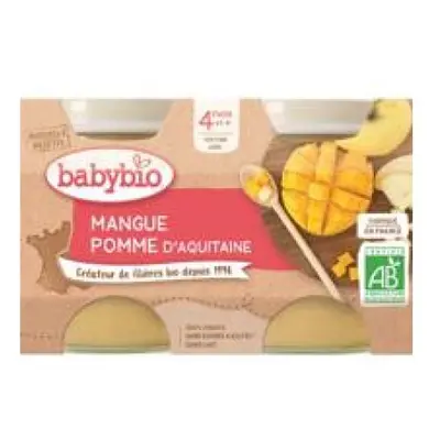 BABYBIO Příkrm jablko mango (2x 130 g)