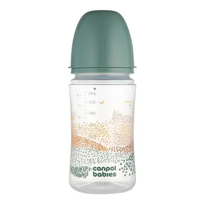 CANPOL BABIES Láhev kojenecká antikoliková Easystart Mountains 240 ml - zelená