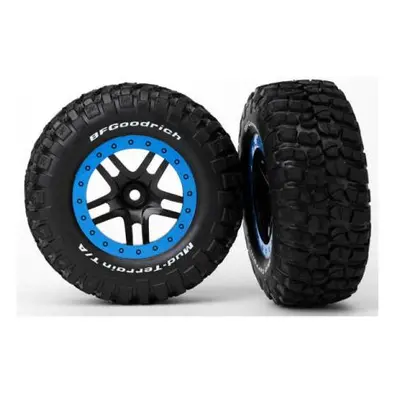 Traxxas kolo 2.2/3.0", disk SCT Split-Spoke černý-modrý, pneu KM2 (2)