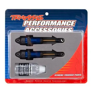 Traxxas tlumič GTR long hliník/PTFE modrý, pístnice TiN (2)