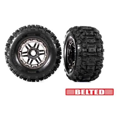 Traxxas kolo 2.9/3.8", disk černý chrom, pneu Sledgehammer All-Terrain belted (2)