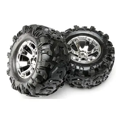 Traxxas kolo 3.8", disk Geode stříbrný S17, pneu Canyon AT (2)