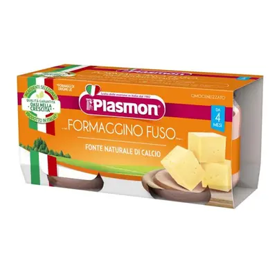 PLASMON Příkrm bezlepkový sýrový 2x80 g, 4m+