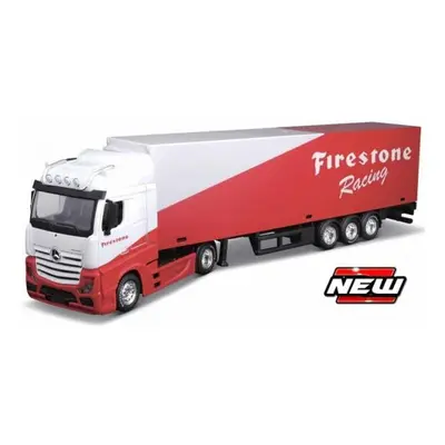 Bburago 1:43 Truck with trailer MB Actros Gigaspace Firestone