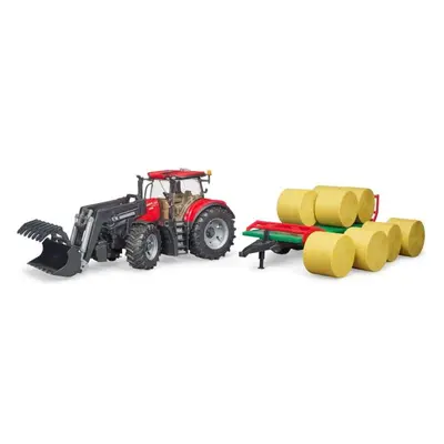 Bruder 03198 CASE IH Optum s přepravníkem na balíky