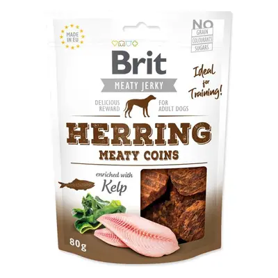 Pochoutka Brit Jerky Meaty sleď, kolečka 80g