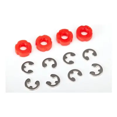 Traxxas Piston, damper (red) (4)/ e-clips (8)