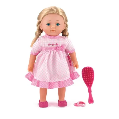 Dolls World Módní panenka Elizabeth blondýnka s copánky a doplňky 36 cm