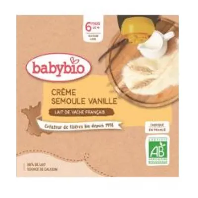 BABYBIO Kapsička krém, vanilka, krupička (4x 85 g)