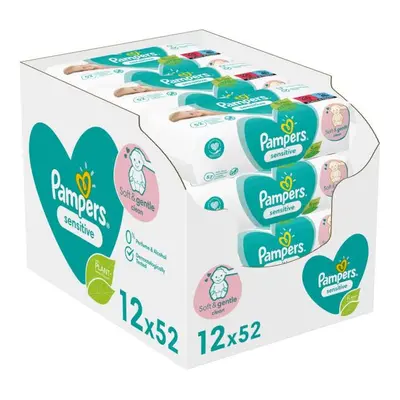 12x PAMPERS Sensitive Ubrousky vlhčené 52 ks