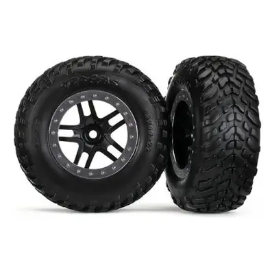 Traxxas kolo 2.2/3.0", disk SCT Split-Spoke černý-saténový, pneu SCT (2)