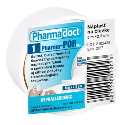 Pharmadoct Náplast na cívce 5 m × 2,5 cm