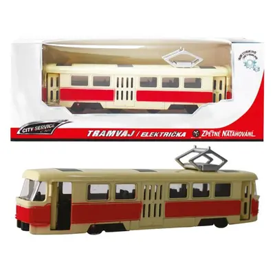 Kovová tramvaj 1:90 červená