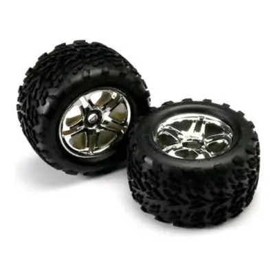 Traxxas kolo 3.8", disk Split Spoke H17 chromovaný, pneu Talon (pár)