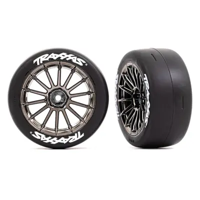 Traxxas kolo 2.0", disk multi-spoke černý chrom, pneu slick (přední) (2)