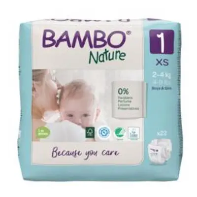 BAMBI Nature Jednorázové pleny 1, 22 ks, pro 2-4 kg