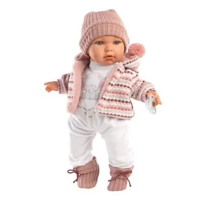 Llorens 42406 BABY JULIA - realistická panenka se zvuky a měkkým látkovým tělem - 42 cm