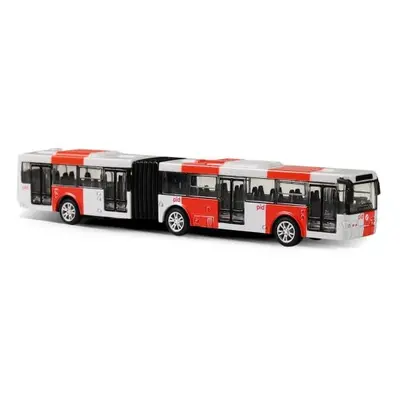 Kovový kloubový autobus PID Praha červený 18 cm