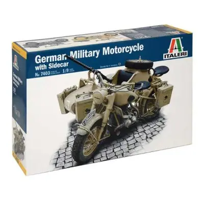 Model Kit military 7403 - German Military Motorcycle with Sidecar (1:9)