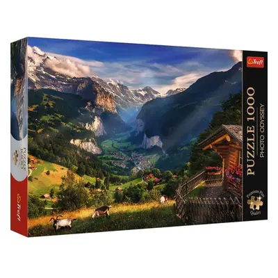 Trefl Puzzle 1000 Premium Plus - Foto Odysea: Údolí Lauterbrunnen, Švýcarsko