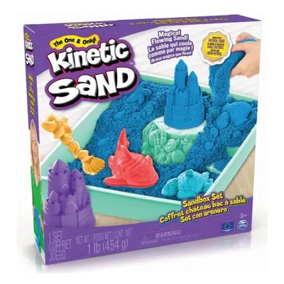 Kinetic sand krabice tekutého písku s podložkou modrá