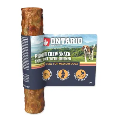 Ochutnávka Ontario Protein kurča, žuvacia rolka malá 12,7cm, stredná