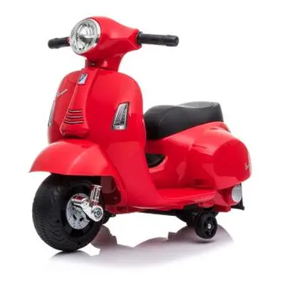 Elektrická motorka Vespa GTS, červená, s pomocnými koly, Licencované, 6V Baterie, 30W