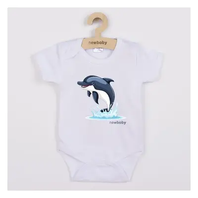 Dětské body s potiskem New Baby Dolphin - krátký rukáv 62 (3-6m)