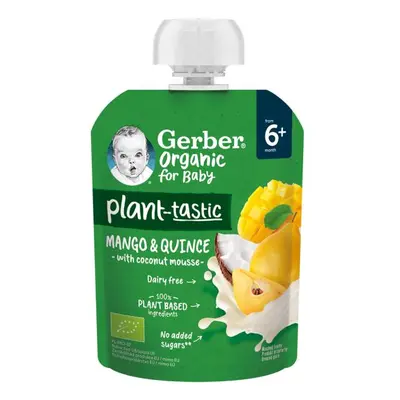 GERBER Kapsička organic ovocná mango a kdoule s kokosovým mlékem 80 g, 6+