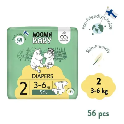 Moomin Baby 2 Newborn 3–6 kg (56 ks), eko plenky